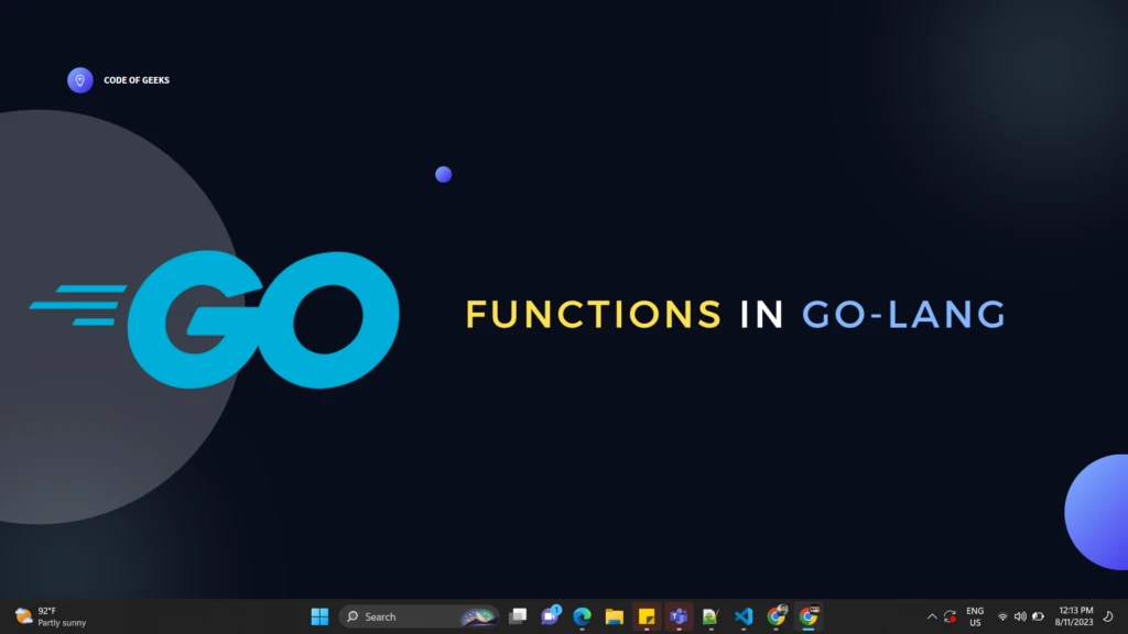 Introduction to Functions in Go programming